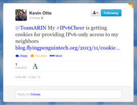 #IPv6cheer tweet winner week 1