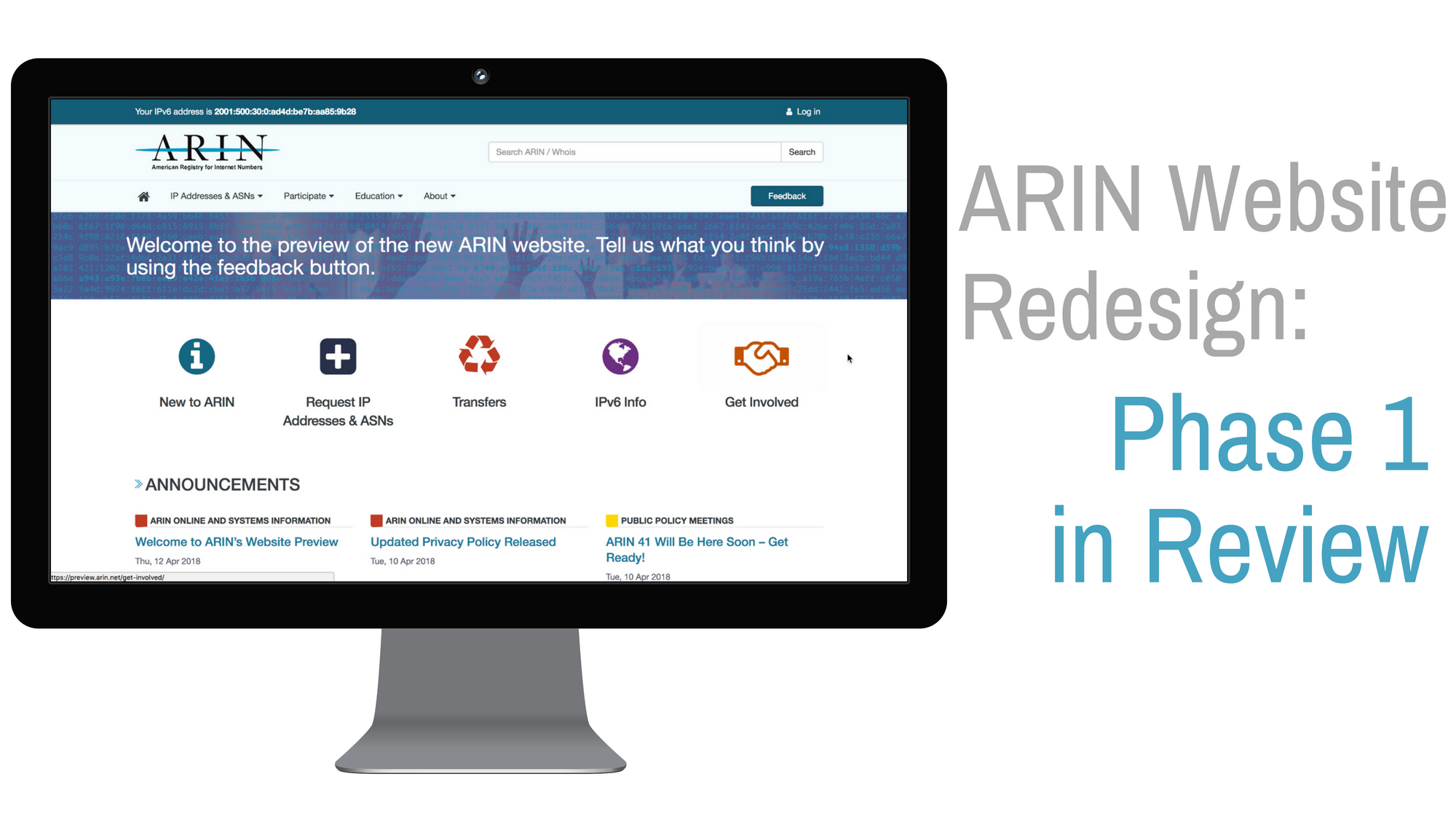 ARIN Website Redesign – Phase 1 in Review