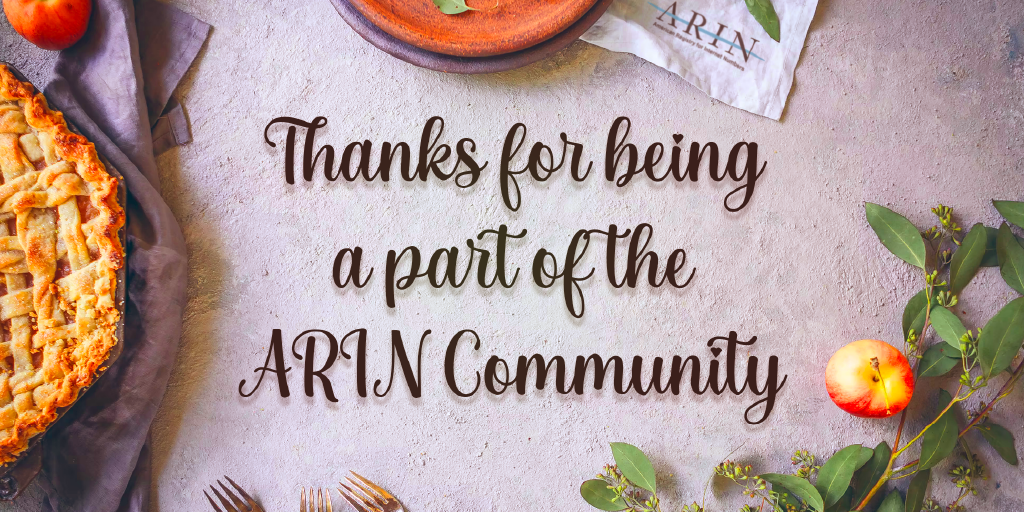 Thanks For Being a Part of the ARIN Community