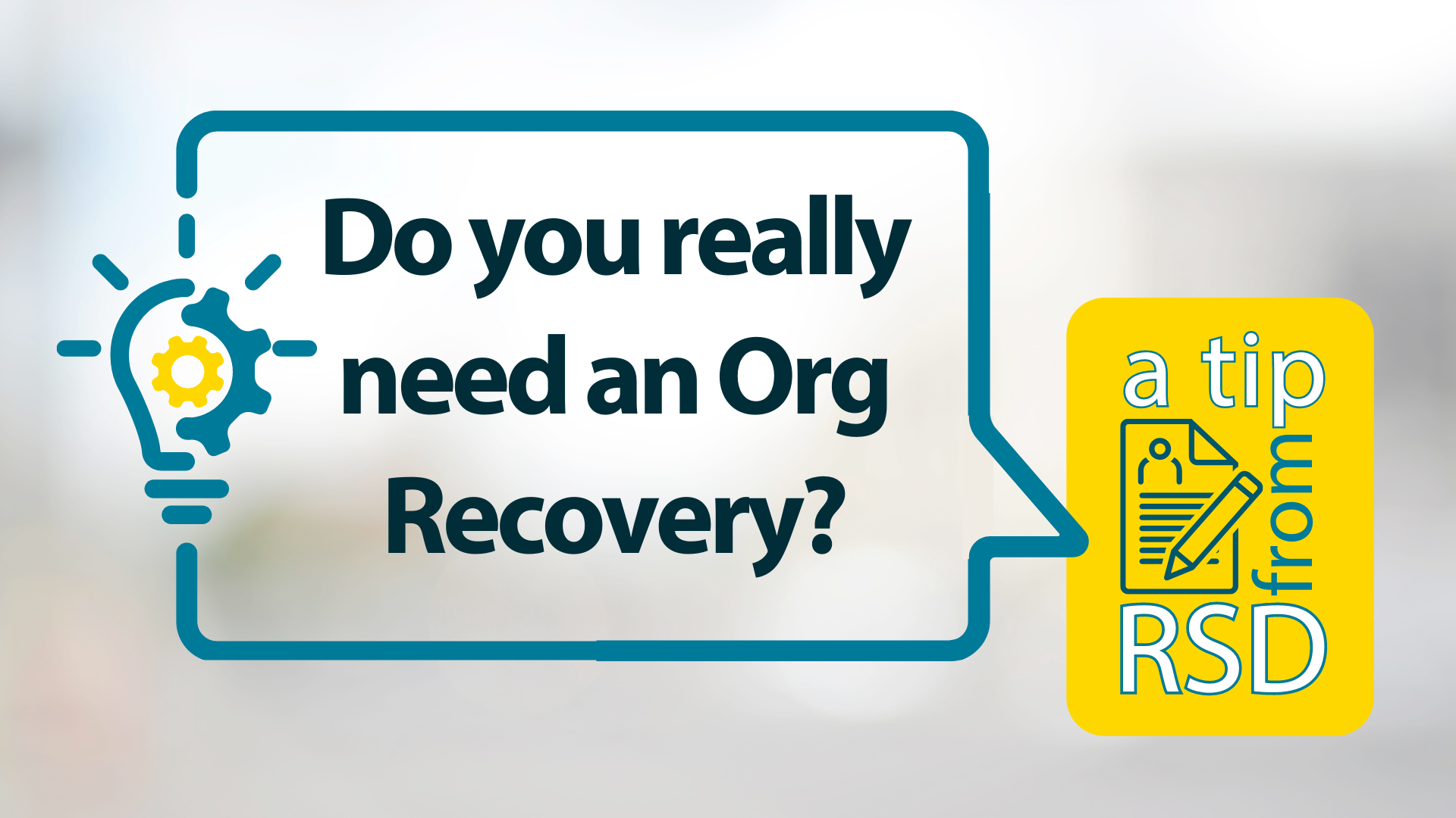 Do You Really Need an Org Recovery?
