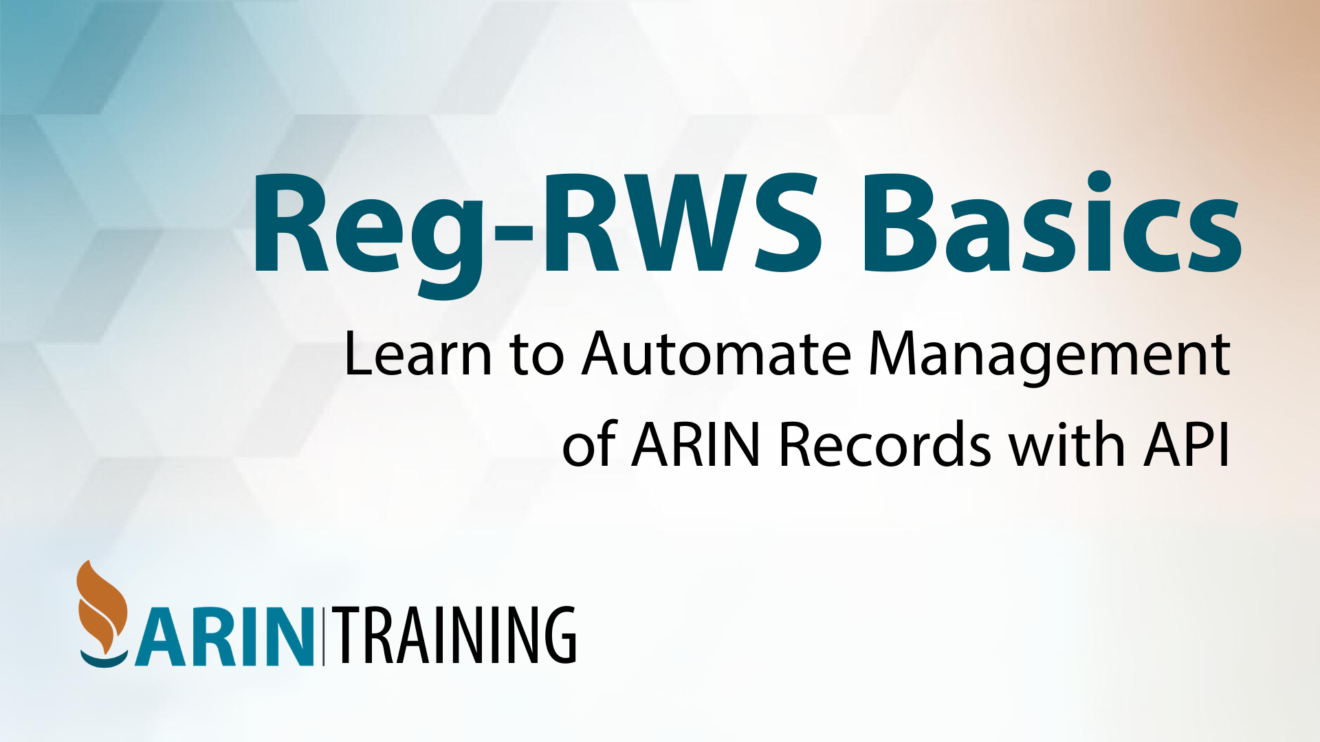 Reg-RWS Basics: Learn to Automate Management of ARIN Records with API