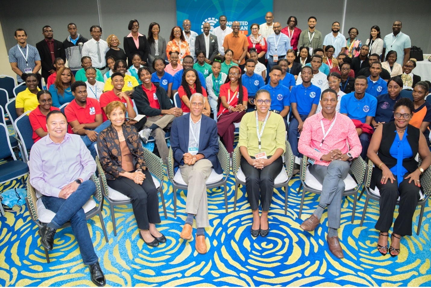 CCS NextGen Panelists from l to r: Michael Abejuela; Bernadette Lewis, Secretary General, Commonwealth Telecommunications Union; Justice Adrian Saunders, Immediate Past President, Caribbean Court of Justice; Lee-ann Pierre, Executive Director, 21st Century Educators; Nigel Edwards, Executive Director, Unit Trust; and Cheryleann Pemberton, Permanent Secretary, Government of St. Kitts and Nevis.