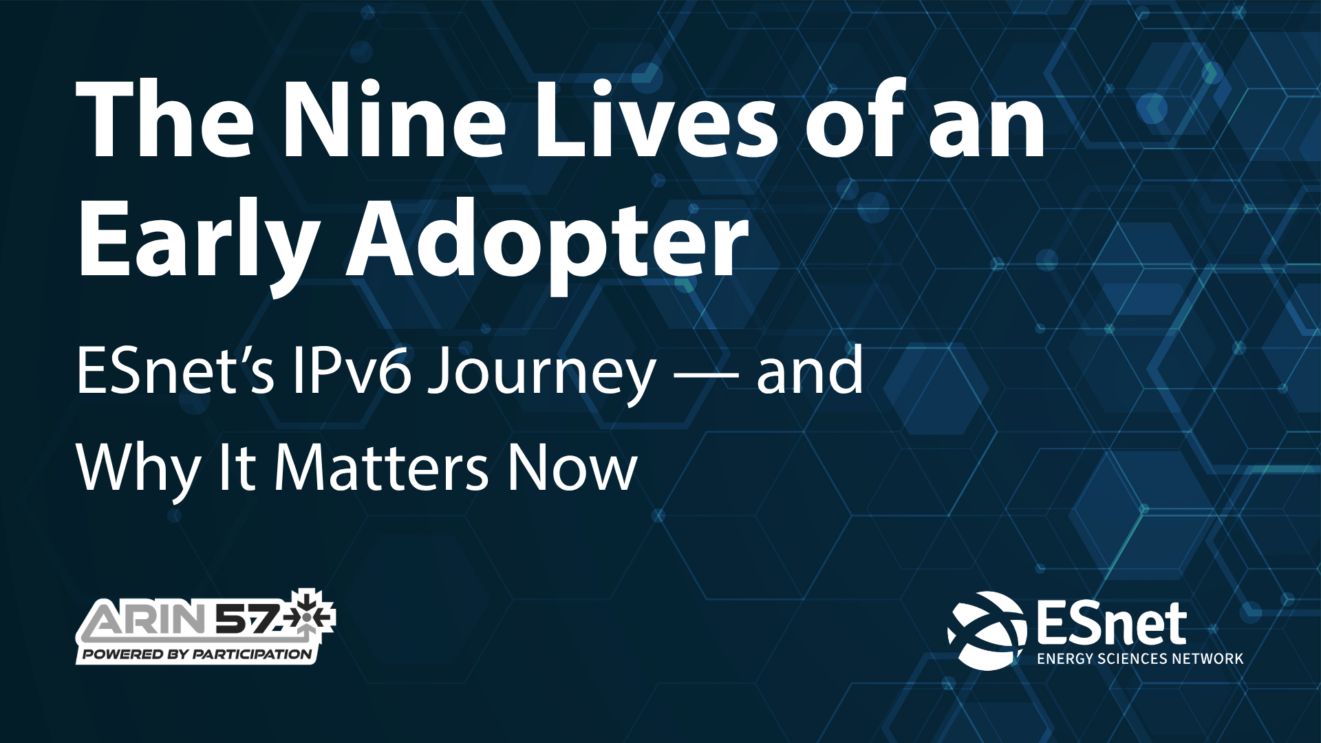 Read the blog The Nine Lives of an Early Adopter: ESnet’s IPv6 Journey — and Why It Matters Now