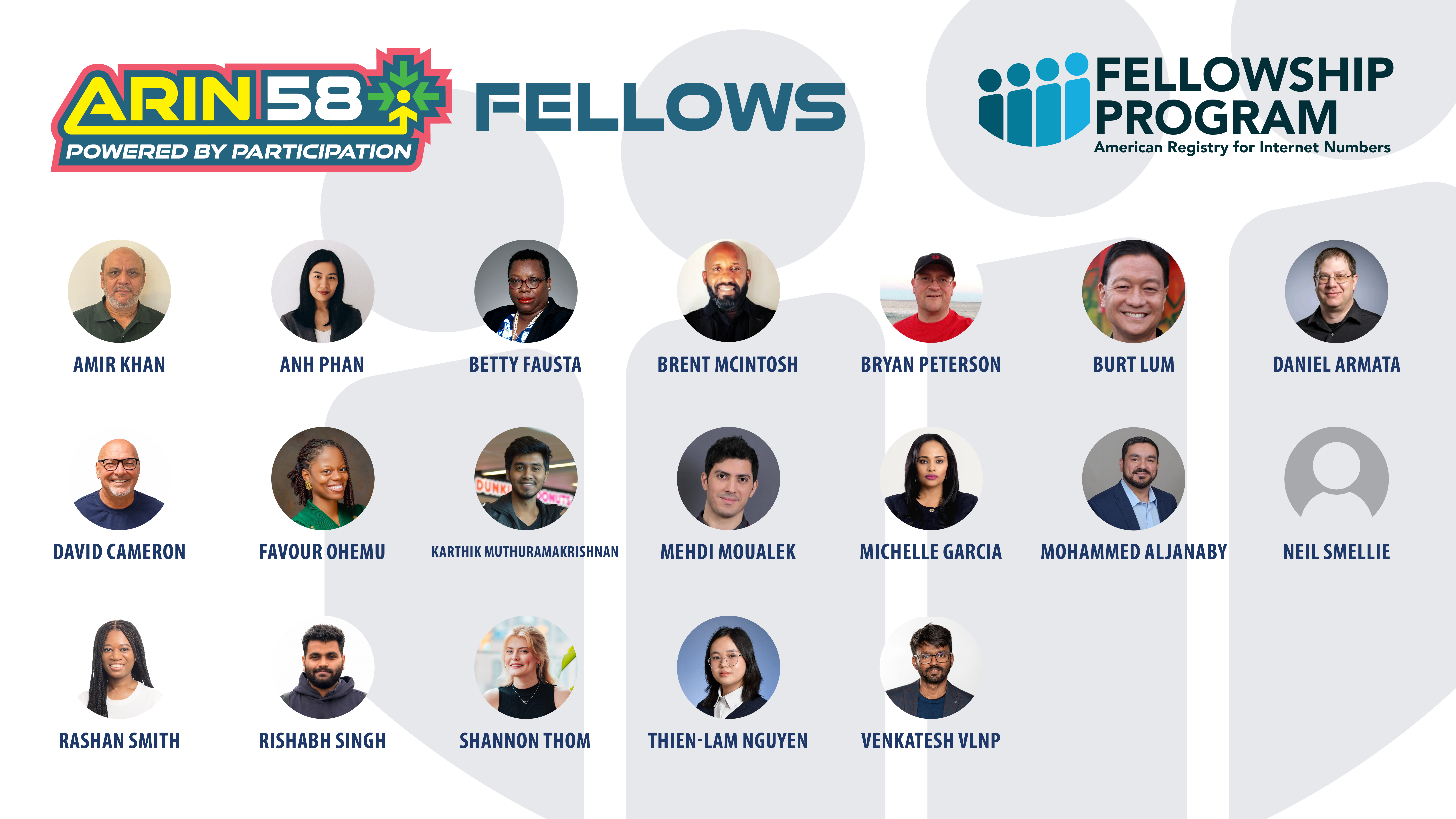 ARIN 58 Selected Fellows