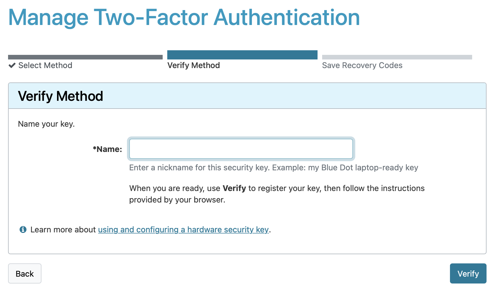 Select Security Key