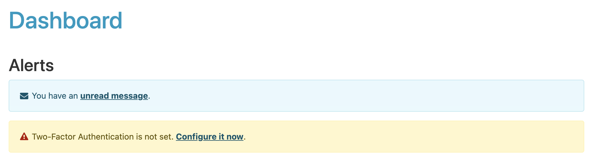 two factor authentication is not set