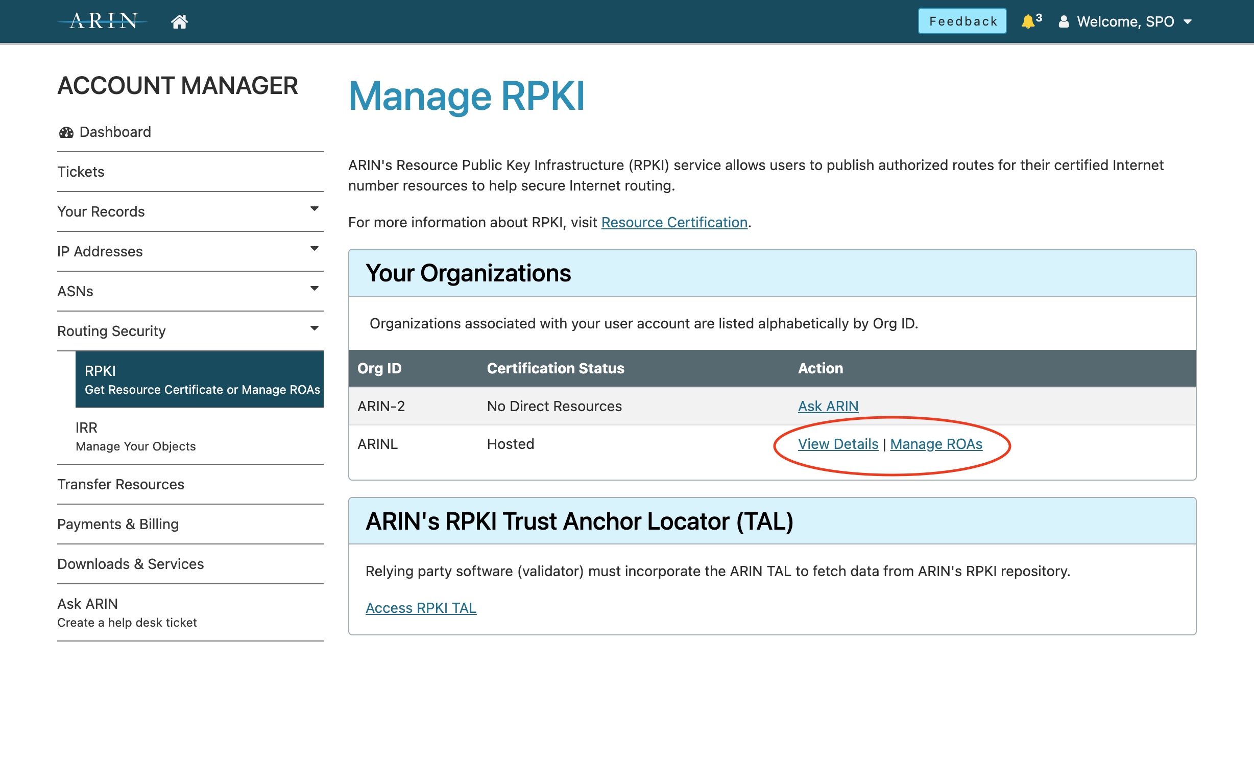 Manage RPKI - Manage ROAs