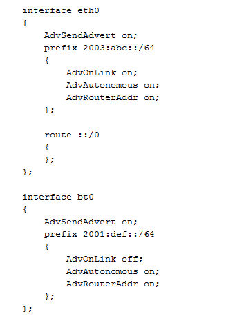 6 radvd config